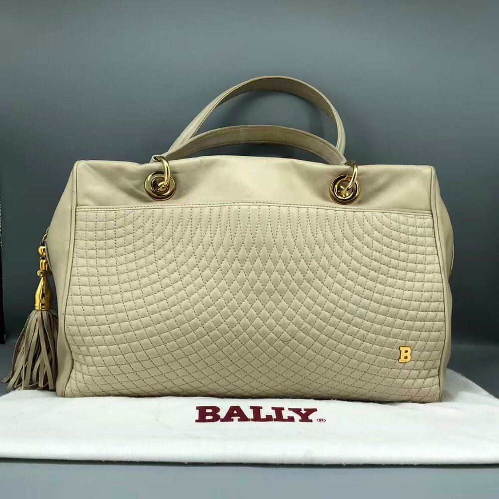 Bally Beige Quilted Handbag